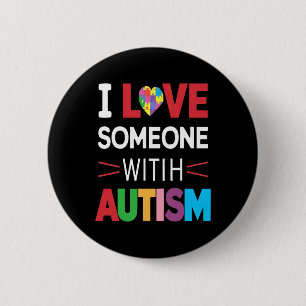 Bóton Redondo 5.08cm Eu Amo Alguém Com Autismo Sensibilização Homens Mu