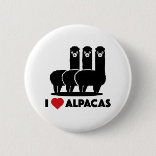 Bóton Redondo 5.08cm Eu amo alpacas