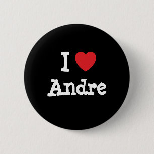 Bóton Redondo 5.08cm Eu amo André Heart T-Shirt