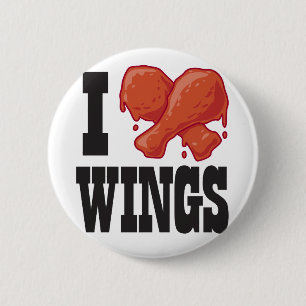 Bóton Redondo 5.08cm Eu amo as asas de galinha