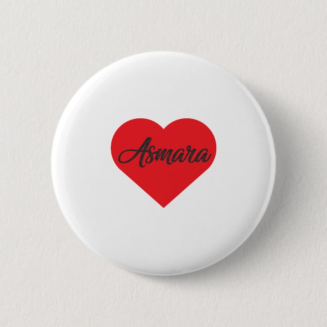 Bóton Redondo 5.08cm Eu Amo Asmara - Eritreia (Frente)