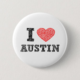 Bóton Redondo 5.08cm Eu amo Austin