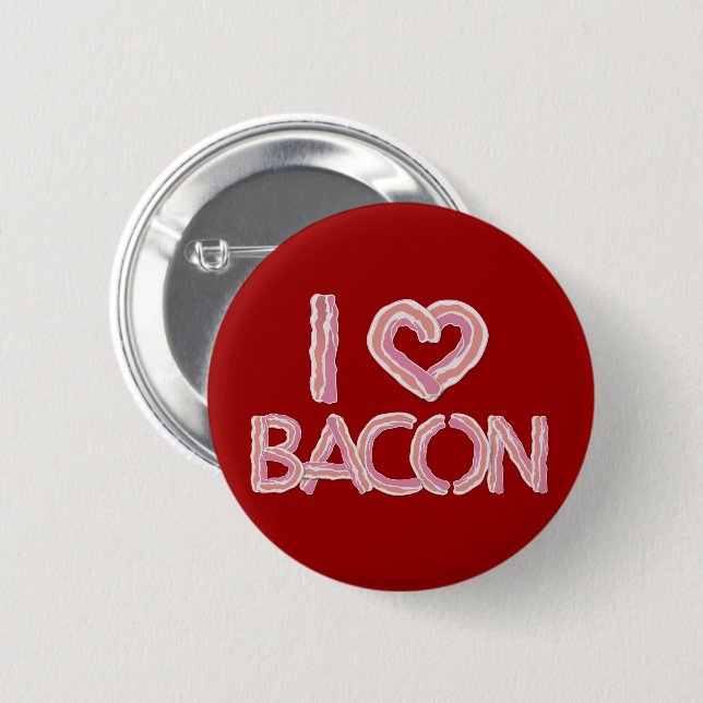 Bóton Redondo 5.08cm Eu Amo Bacon (Frente & Verso)