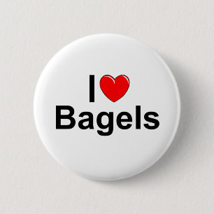 Bóton Redondo 5.08cm Eu amo Bagels (do coração)