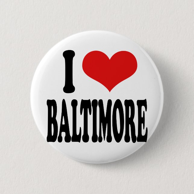 Bóton Redondo 5.08cm Eu amo Baltimore (Frente)