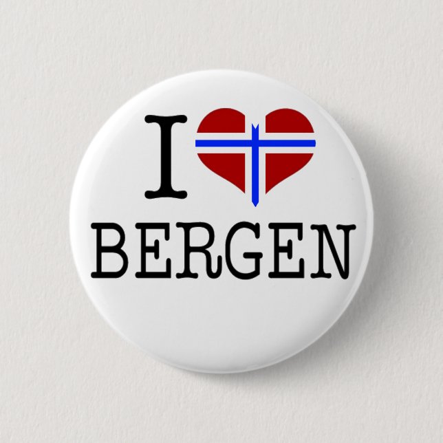 Bóton Redondo 5.08cm Eu amo Bergen (Frente)