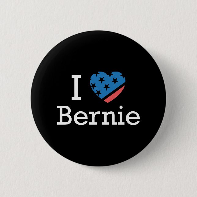 Bóton Redondo 5.08cm Eu Amo Bernie (Frente)