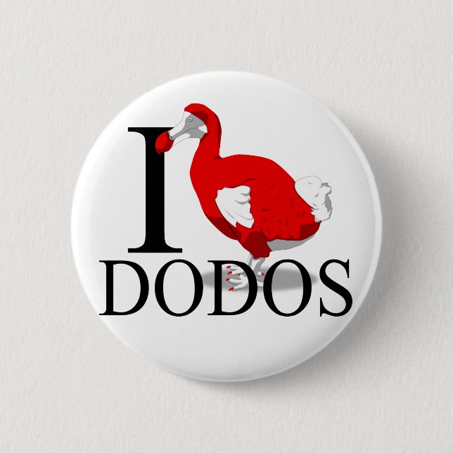 Bóton Redondo 5.08cm Eu amo botões dos Dodos (Frente)