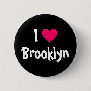 Bóton Redondo 5.08cm Eu amo Brooklyn