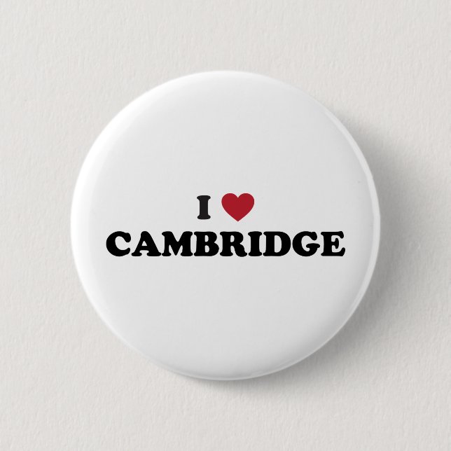 Bóton Redondo 5.08cm Eu amo Cambridge Massachusetts (Frente)