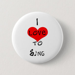Bóton Redondo 5.08cm Eu amo cantar