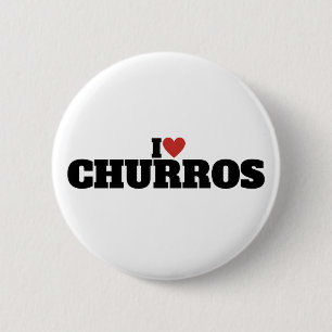 Bóton Redondo 5.08cm Eu Amo Churros
