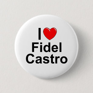 Bóton Redondo 5.08cm Eu amo (coração) Fidel Castro