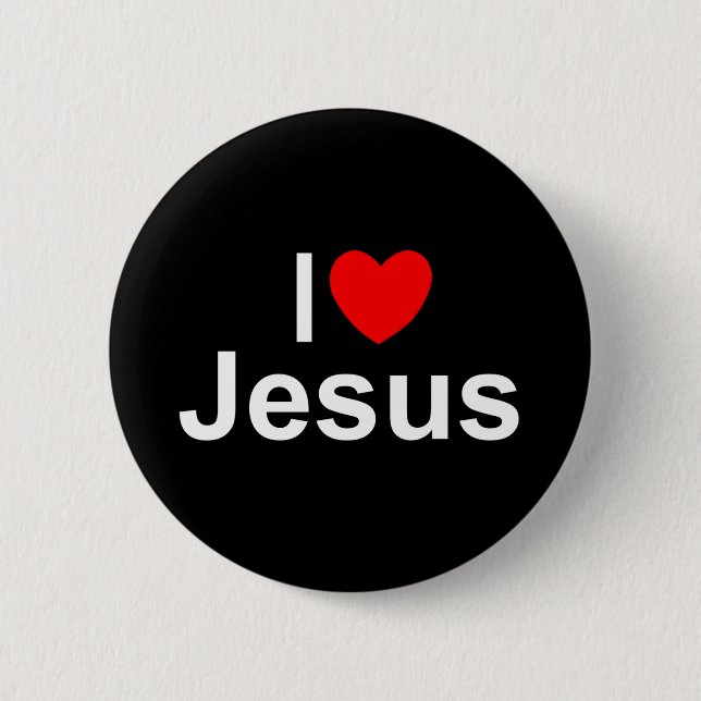 Bóton Redondo 5.08cm Eu amo (coração) Jesus (Frente)