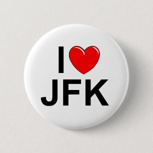 Bóton Redondo 5.08cm Eu amo (coração) JFK