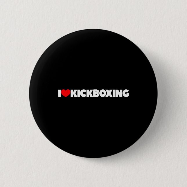 Bóton Redondo 5.08cm Eu Amo (coração) Kickboxing (Frente)