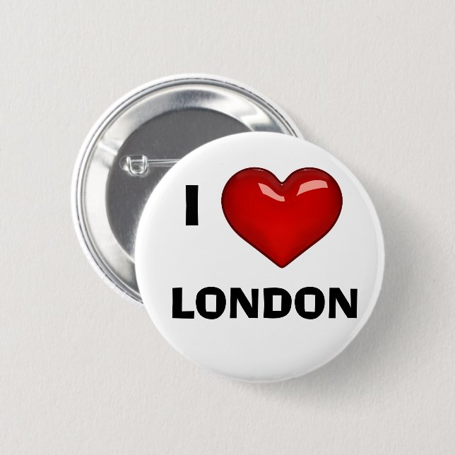 Bóton Redondo 5.08cm EU AMO (CORAÇÃO) LONDRES editável (Frente & Verso)