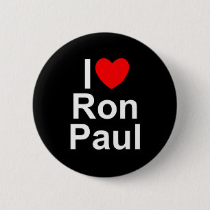 Bóton Redondo 5.08cm Eu amo (coração) Ron Paul