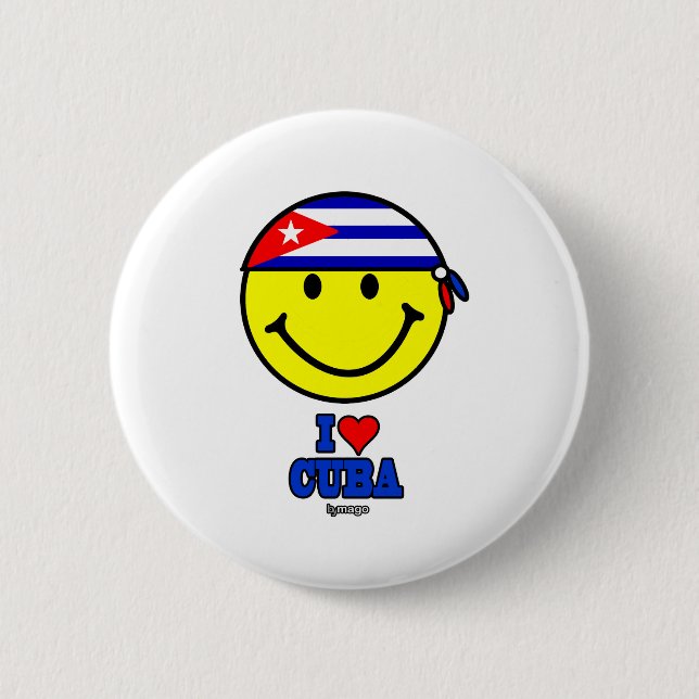 BÓTON REDONDO 5.08CM EU AMO CUBA (Frente)