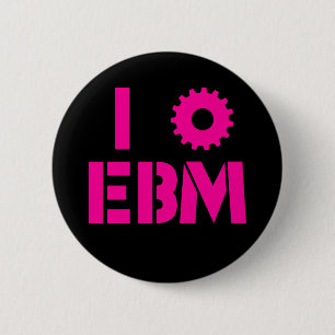 Bóton Redondo 5.08cm EU AMO EBM Rosa Quente