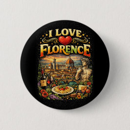 Bóton Redondo 5.08cm Eu Amo Florença