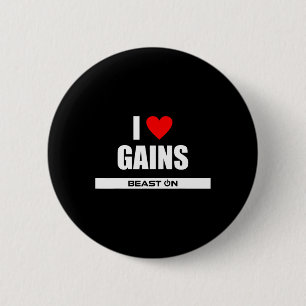 Bóton Redondo 5.08cm Eu Amo Ganhos Musculação Ganhos Academia Treinamen