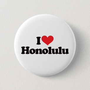 Bóton Redondo 5.08cm Eu amo Honolulu