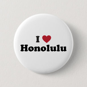 Bóton Redondo 5.08cm Eu amo Honolulu Havaí