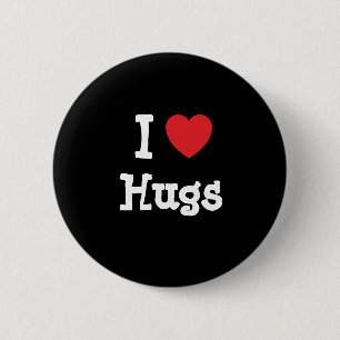 Bóton Redondo 5.08cm Eu amo Hugs coração personalizado