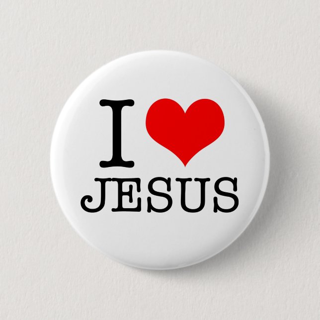 Bóton Redondo 5.08cm Eu amo Jesus (Frente)