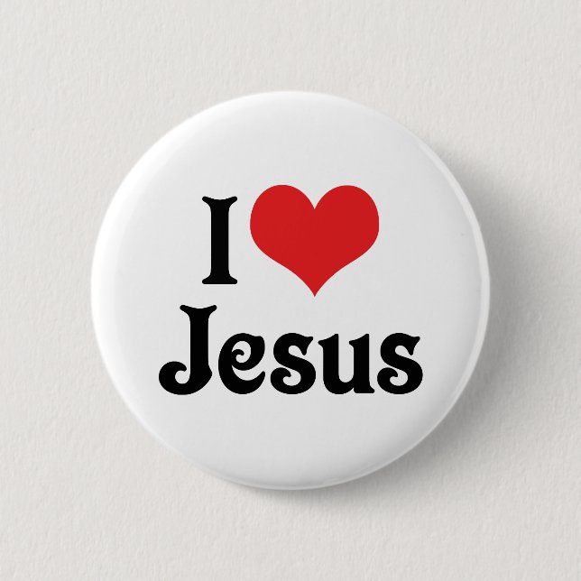 Bóton Redondo 5.08cm Eu Amo Jesus (Frente)