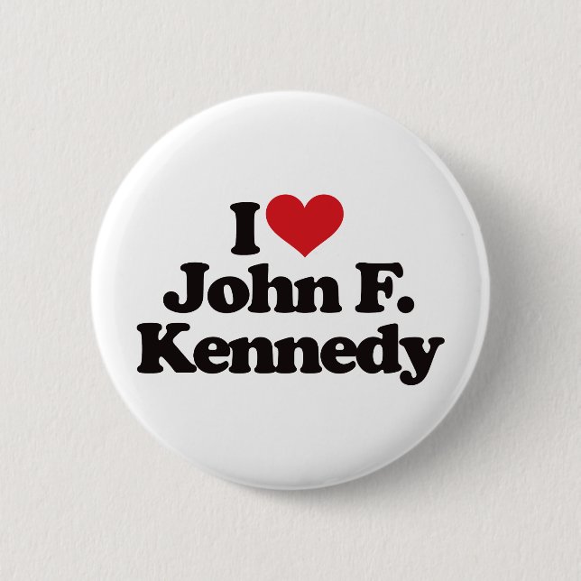 Bóton Redondo 5.08cm Eu amo John F. Kennedy (Frente)