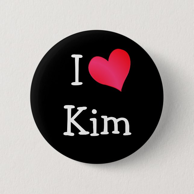 Bóton Redondo 5.08cm Eu Amo Kim (Frente)
