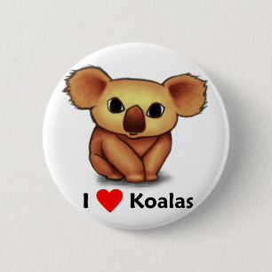 Bóton Redondo 5.08cm Eu amo Koalas