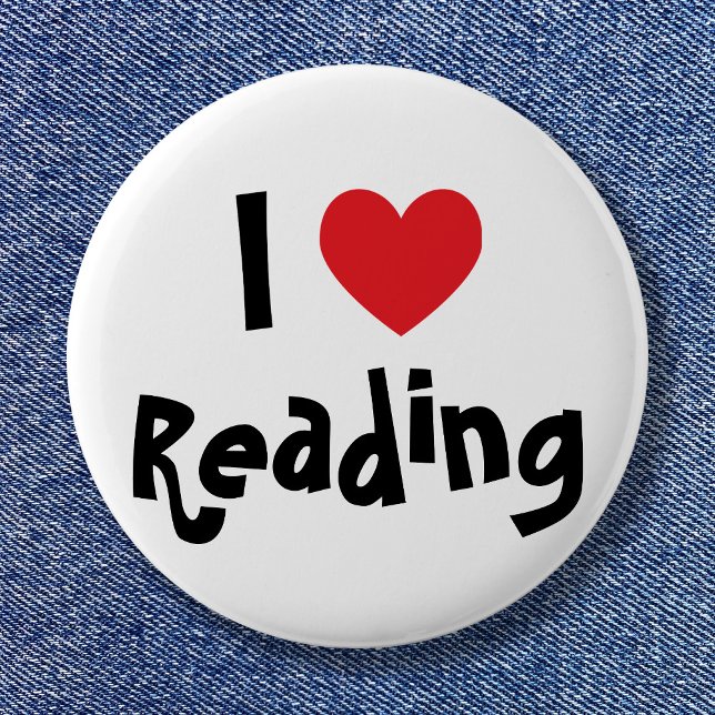Bóton Redondo 5.08cm Eu Amo Ler (I Love Reading Button)