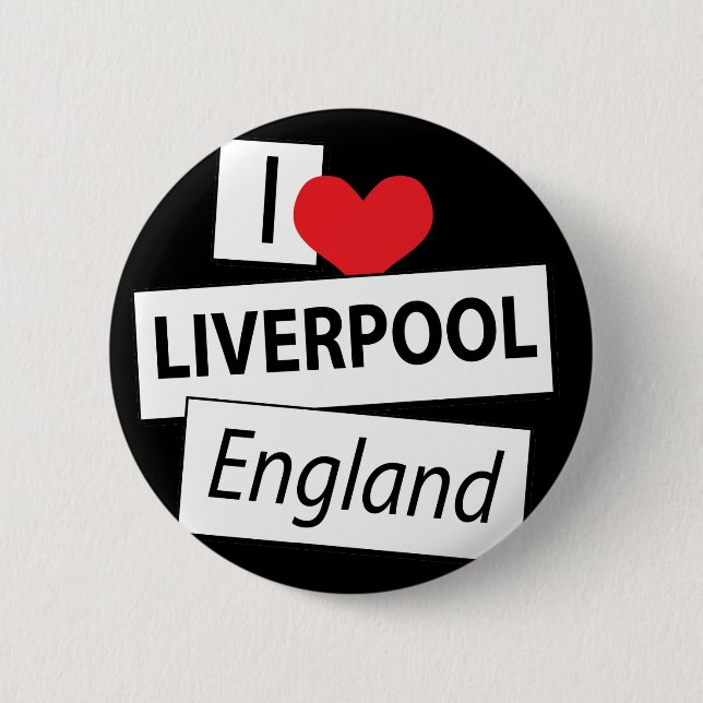 Bóton Redondo 5.08cm Eu Amo Liverpool England (Frente)