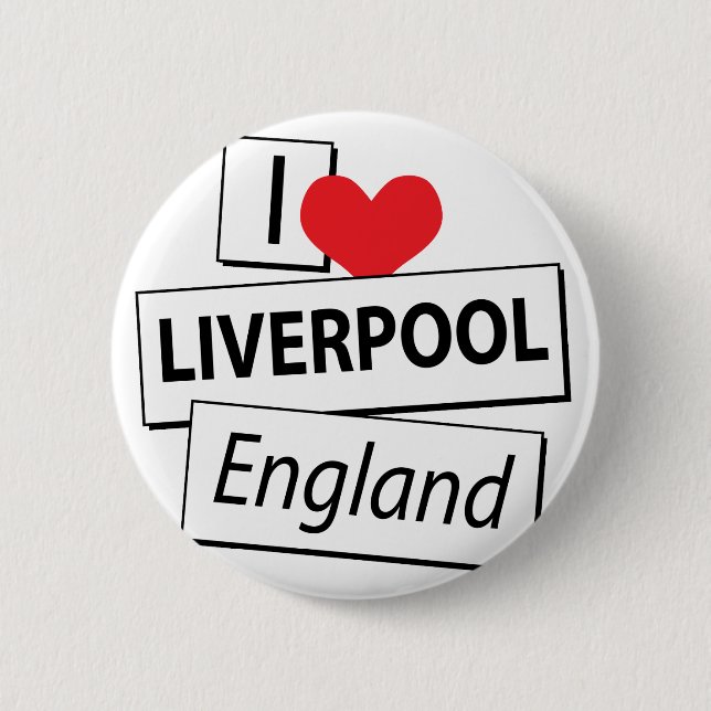 Bóton Redondo 5.08cm Eu amo Liverpool Inglaterra (Frente)