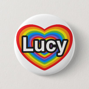 Bóton Redondo 5.08cm Eu amo Lucy. Eu te amo Lucy. Coração