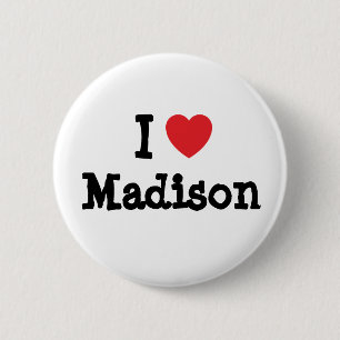 Bóton Redondo 5.08cm Eu amo Madison Heart Shirt
