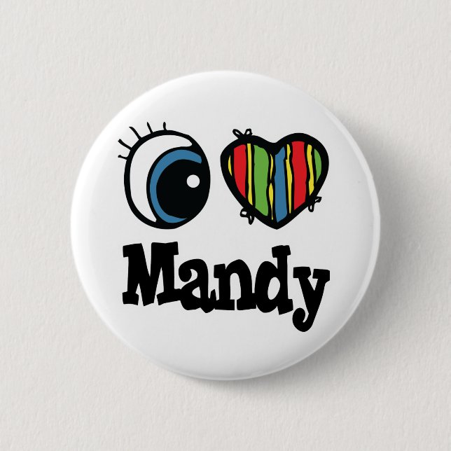 Bóton Redondo 5.08cm Eu Amo Mandy (Frente)