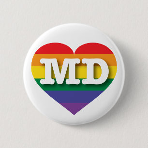 Bóton Redondo 5.08cm Eu amo Maryland Orgulho gay