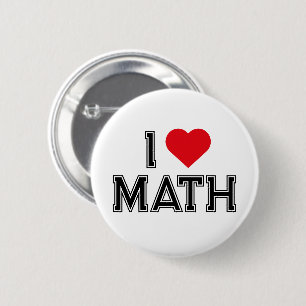 Bóton Redondo 5.08cm Eu Amo Matemática Vintage Retro Matemática