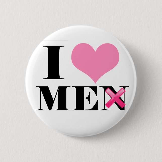 Bóton Redondo 5.08cm Eu amo-me (os homens) (Frente)