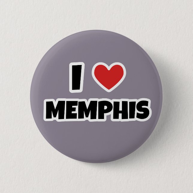 Bóton Redondo 5.08cm Eu amo Memphis (Frente)