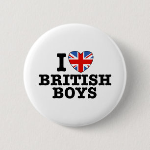 Bóton Redondo 5.08cm Eu amo meninos britânicos