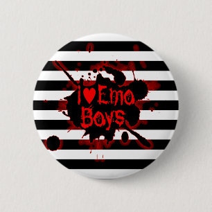 Bóton Redondo 5.08cm Eu amo meninos de Emo