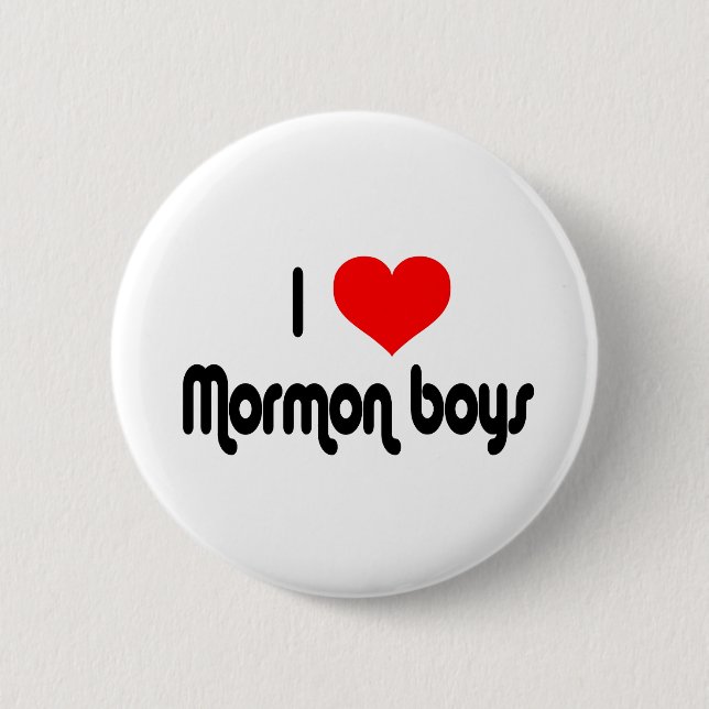 Bóton Redondo 5.08cm Eu amo meninos do Mormon (Frente)