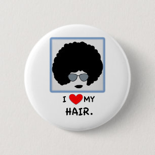 Bóton Redondo 5.08cm Eu amo meu cabelo - Afro