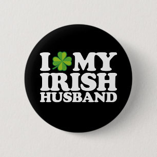 Bóton Redondo 5.08cm Eu Amo Meu Marido Irlandês Casal Dia de São Patríc
