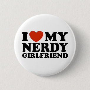 Bóton Redondo 5.08cm Eu amo meu namorada Nerdy